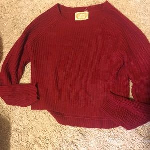 Red Crop Sweater